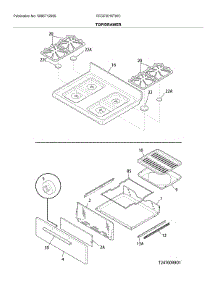 Top / Drawer parts for Frigidaire Gas Range FFGF3016TWC from AppliancePartsPros.com