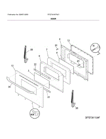 Door parts for Frigidaire Gas Range FFGF3016TWC from AppliancePartsPros.com