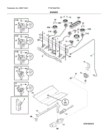 Burner parts for Frigidaire Gas Range FFGF3052TSD from AppliancePartsPros.com