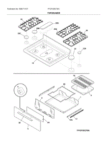 Top / Drawer parts for Frigidaire Gas Range FFGF3052TWC from AppliancePartsPros.com