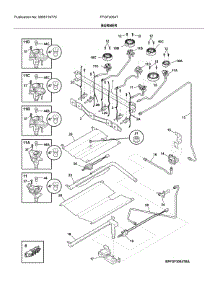 Burner parts for Frigidaire Gas Range FFGF3054TBE from AppliancePartsPros.com