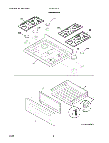 Top / Drawer parts for Frigidaire Gas Range FFGF3054TBJ from AppliancePartsPros.com
