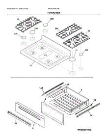 Top / Drawer parts for Frigidaire Gas Range FFGF3054TDE from AppliancePartsPros.com