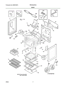 Body parts for Frigidaire Gas Range FFGF3054TDG from AppliancePartsPros.com