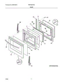 Door parts for Frigidaire Gas Range FFGF3054TDG from AppliancePartsPros.com