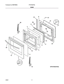 Door parts for Frigidaire Gas Range FFGF3054TDJ from AppliancePartsPros.com