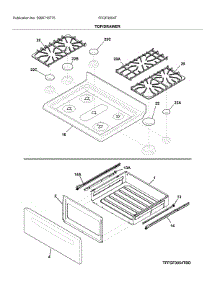 Top / Drawer parts for Frigidaire Gas Range FFGF3054TWE from AppliancePartsPros.com