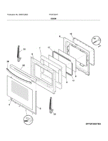 Door parts for Frigidaire Gas Range FFGF3054TWF from AppliancePartsPros.com