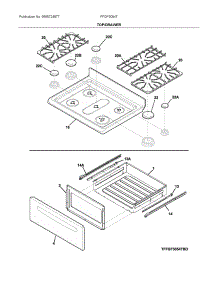 Top / Drawer parts for Frigidaire Gas Range FFGF3054TWG from AppliancePartsPros.com