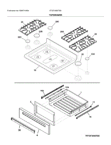 Top / Drawer parts for Frigidaire Gas Range FFGF3056TSD from AppliancePartsPros.com
