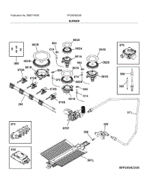 Burner parts for Frigidaire Gas Range FFGH2422US from AppliancePartsPros.com
