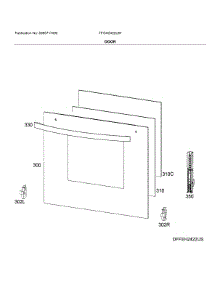 Door parts for Frigidaire Gas Range FFGH2422UW from AppliancePartsPros.com