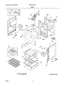 Body parts for Frigidaire Gas Range FFGH3051VSC from AppliancePartsPros.com