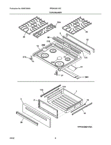 Top / Drawer parts for Frigidaire Gas Range FFGH3051VSC from AppliancePartsPros.com
