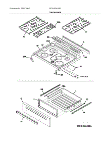 Top / Drawer parts for Frigidaire Gas Range FFGH3054USE from AppliancePartsPros.com
