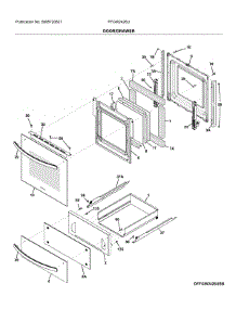 Door parts for Frigidaire Gas Wall Oven FFGW2426UBB from AppliancePartsPros.com