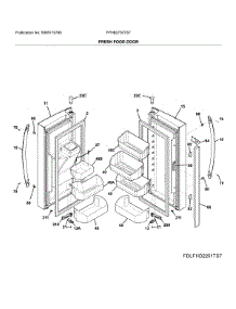 Fresh Food Doors parts for Frigidaire Bottom-Mount Refrigerator FFHB2750TS7 from AppliancePartsPros.com