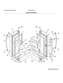 Fresh Food Door parts for Frigidaire Bottom-Mount Refrigerator FFHB2750TS9 from AppliancePartsPros.com