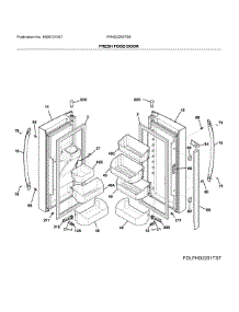 Fresh Food Doors parts for Frigidaire Bottom-Mount Refrigerator FFHD2250TS6 from AppliancePartsPros.com