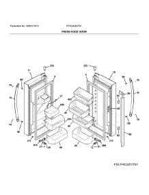 Fresh Food Doors parts for Frigidaire Bottom-Mount Refrigerator FFHD2250TS7 from AppliancePartsPros.com
