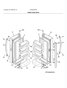 Fresh Food Door parts for Frigidaire Bottom-Mount Refrigerator FFHN2750TS6 from AppliancePartsPros.com