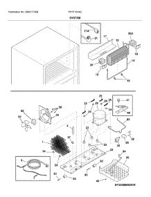 System parts for Frigidaire Top-Mount Refrigerator FFHT1814QB4 from AppliancePartsPros.com