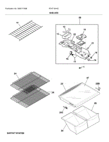 Shelves parts for Frigidaire Top-Mount Refrigerator FFHT1814QW4 from AppliancePartsPros.com