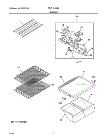 Shelves parts for Frigidaire Top-Mount Refrigerator FFHT1814WB3 from AppliancePartsPros.com
