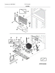 System parts for Frigidaire Top-Mount Refrigerator FFHT1814WW1 from AppliancePartsPros.com