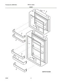 Door parts for Frigidaire Top-Mount Refrigerator FFHT1814WW3 from AppliancePartsPros.com