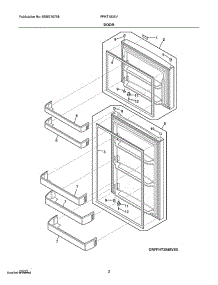 Doors parts for Frigidaire Top-Mount Refrigerator FFHT1835VB1 from AppliancePartsPros.com