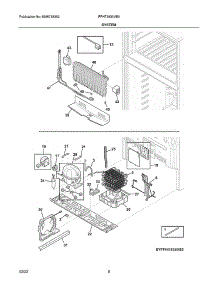 System parts for Frigidaire Top-Mount Refrigerator FFHT1835VB3 from AppliancePartsPros.com