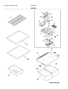 Shelves parts for Frigidaire Top-Mount Refrigerator FFHT2033VP0 from AppliancePartsPros.com