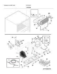System parts for Frigidaire Top-Mount Refrigerator FFHT2033VP0 from AppliancePartsPros.com