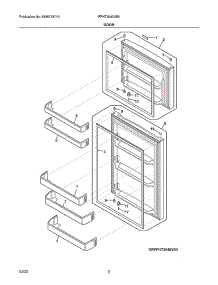 Door parts for Frigidaire Top-Mount Refrigerator FFHT2045VB3 from AppliancePartsPros.com