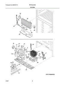 System parts for Frigidaire Top-Mount Refrigerator FFHT2045VB3 from AppliancePartsPros.com
