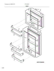 Doors parts for Frigidaire Top-Mount Refrigerator FFHT2045VS1 from AppliancePartsPros.com