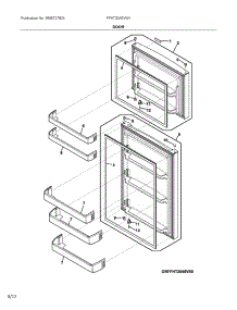 Doors parts for Frigidaire Top-Mount Refrigerator FFHT2045VW1 from AppliancePartsPros.com