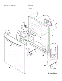 Door parts for Frigidaire Dishwasher FFID2426TD3A from AppliancePartsPros.com