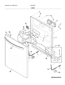 Door parts for Frigidaire Dishwasher FFID2426TS5A from AppliancePartsPros.com