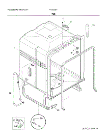 Tub parts for Frigidaire Dishwasher FFID2426TS5A from AppliancePartsPros.com