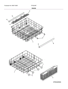 Racks parts for Frigidaire Dishwasher FFID2426TW0A from AppliancePartsPros.com