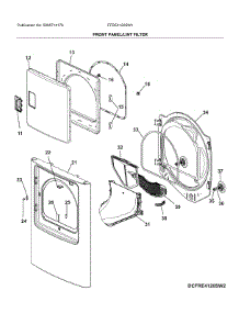 Front Panel / Lint Filter parts for Frigidaire Dryer FFRE4120SW1 from AppliancePartsPros.com