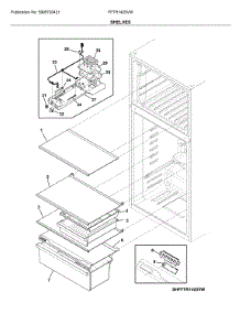 Shelves parts for Frigidaire Top-Mount Refrigerator FFTR1425VW from AppliancePartsPros.com