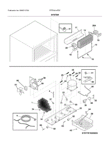 System parts for Frigidaire Top-Mount Refrigerator FFTR1814TB7 from AppliancePartsPros.com
