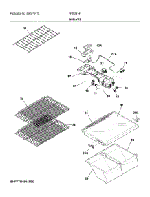 Shelves parts for Frigidaire Top-Mount Refrigerator FFTR1814TBF from AppliancePartsPros.com