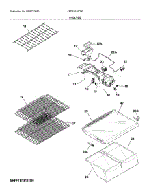 Shelves parts for Frigidaire Top-Mount Refrigerator FFTR1814TS6 from AppliancePartsPros.com