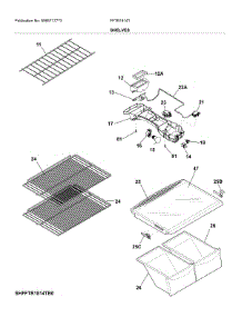 Shelves parts for Frigidaire Top-Mount Refrigerator FFTR1814TWB from AppliancePartsPros.com