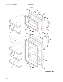 Door parts for Frigidaire Top-Mount Refrigerator FFTR1814TWL from AppliancePartsPros.com