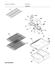 Shelves parts for Frigidaire Top-Mount Refrigerator FFTR1814TWL from AppliancePartsPros.com